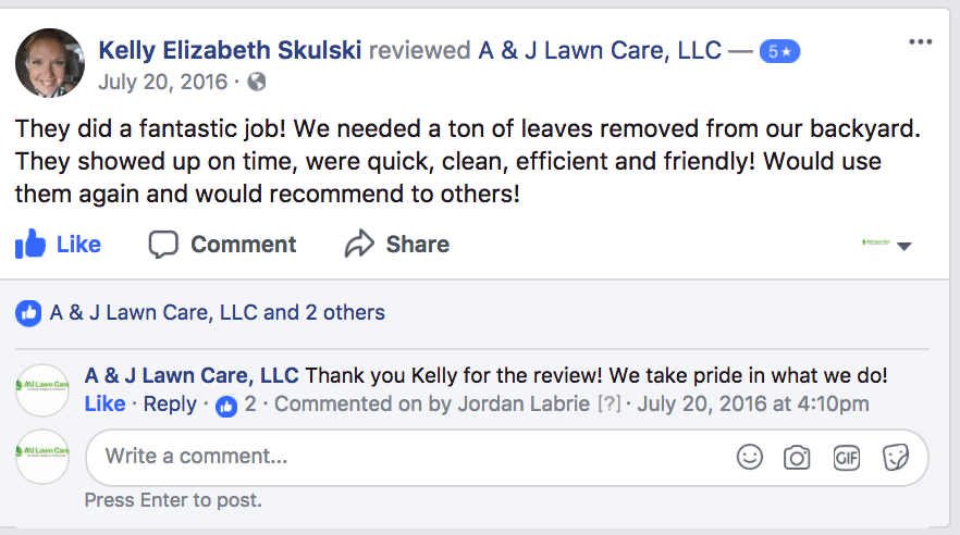 Review from Kelly about our Lawn Care services in Derry NH